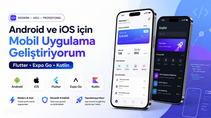 android ve ios için mobil uygulama geliştirebilirim