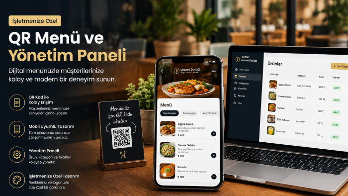 işletmeniz için QR menü ve yönetim paneli geliştiririm