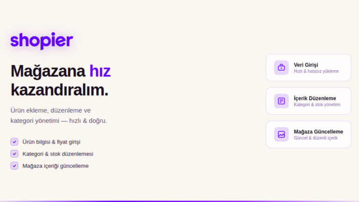 shopier uygulamasına veri girişi yapabilirim