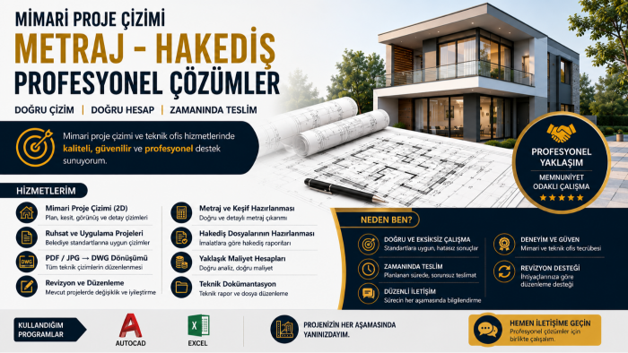 mimari ve teknik ofis desteği sağlıyorum