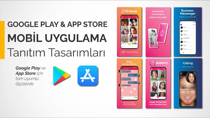 mobil uygulamalarınız için tanıtım görselleri tasarlarım