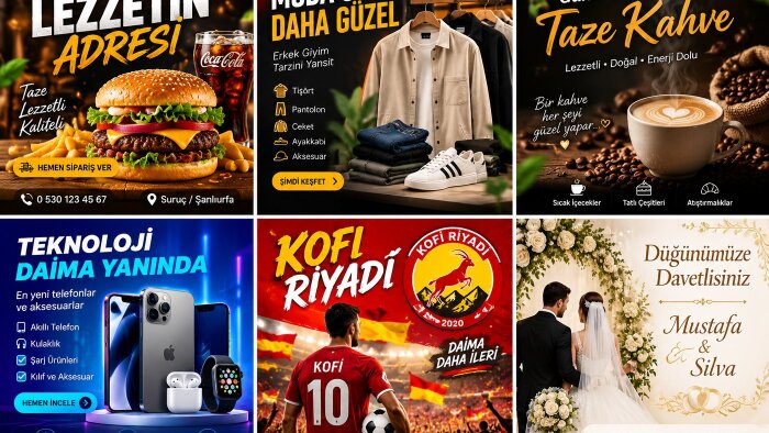 sosyal medya için modern tasarımlar hazırlarım