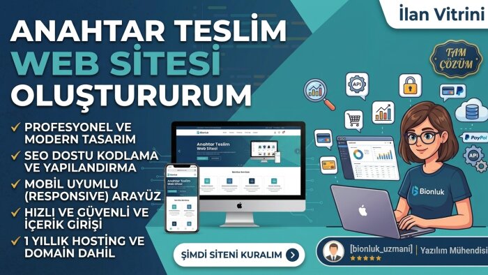 anahtar teslim web sitenizi yaparım