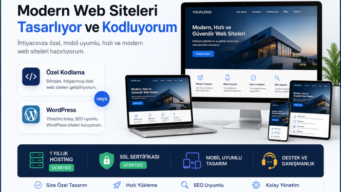 modern ve profesyonel web siteleri tasarlar ve kodlarım