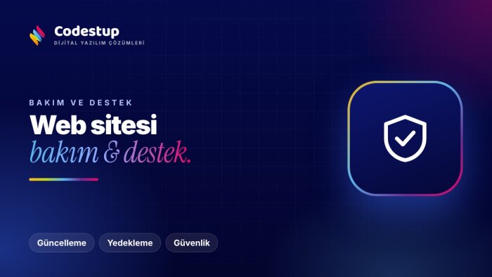web siteniz için aylık bakım ve teknik destek verebilirim