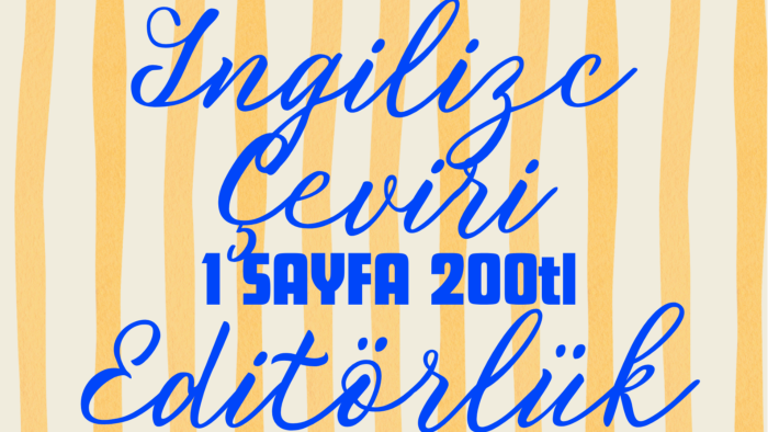 çeviri ve editörlük yaparım