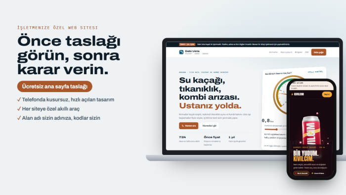 ücretsiz taslaklı ve mobil uyumlu web sitesi yaparım