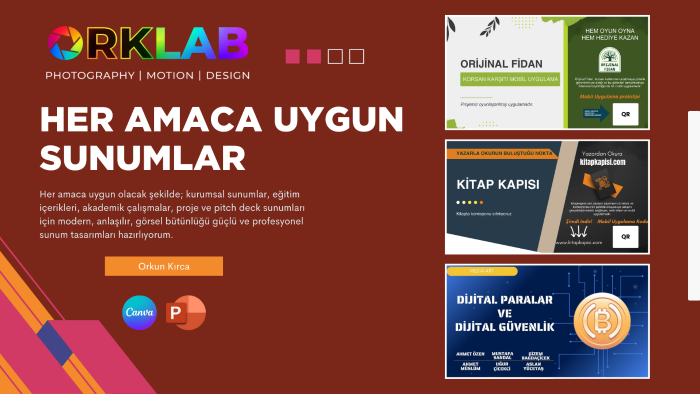 her amaca uygun profesyonel sunumlar hazırlıyorum
