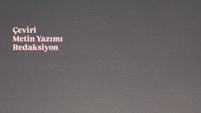 çeşitli alanlarda metin yazımı, çeviri, redaksiyon yaparım