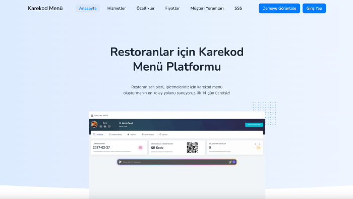 karekod menü oluştururum