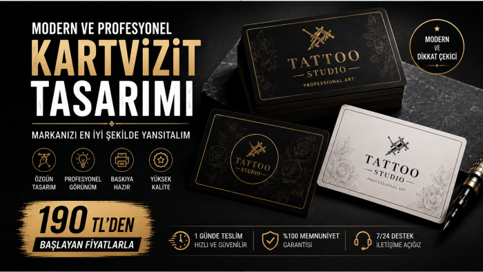 modern ve profesyonel kartvizit tasarlarım