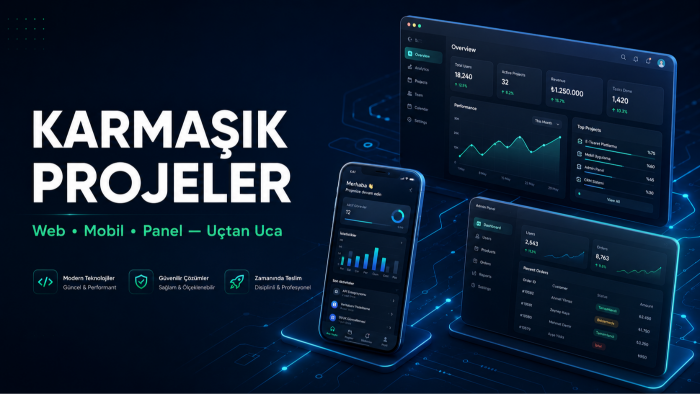 büyük ve karmaşık yazılım projelerini yaparım