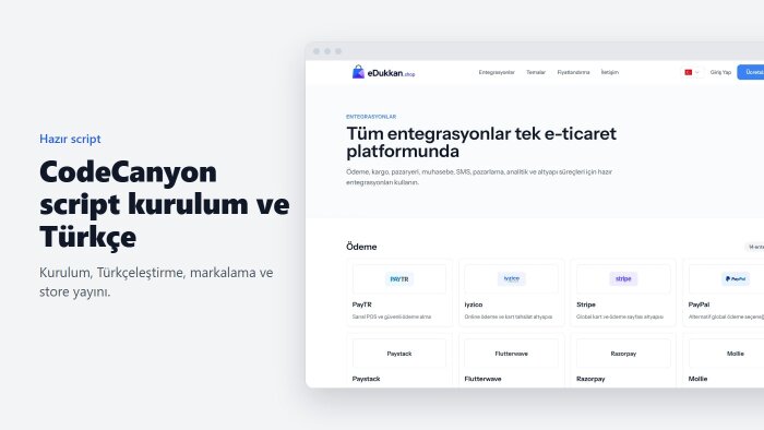 codecanyon scriptinizi Türkçeleştirir, kurar ve yayınlarım