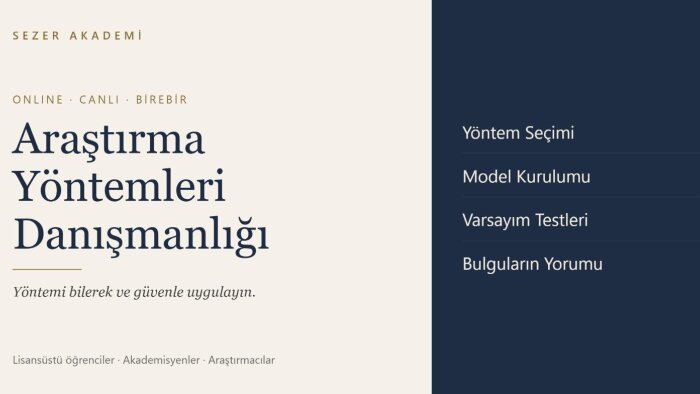 araştırma yöntemleri ve ekonometri danışmanlığı veririm