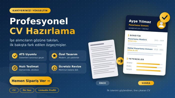 profesyonel, kişiye özel ve modern CV tasarımı yaparım