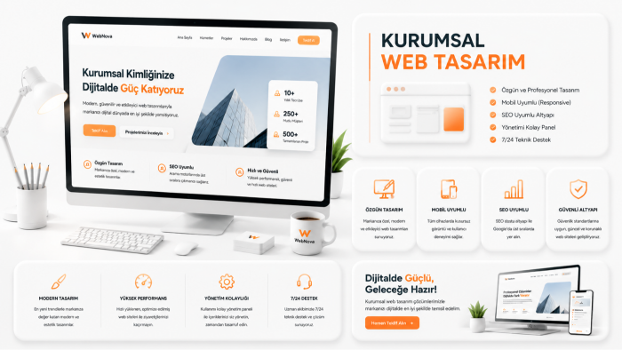 markanız için kurumsal web sitesi tasarlayabilirim