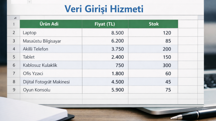 Excel ve veri giriş işlerinizi düzenlerim