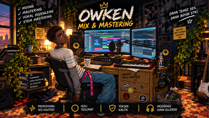 Rap projeleriniz için mix mastering ve aranje yaparım