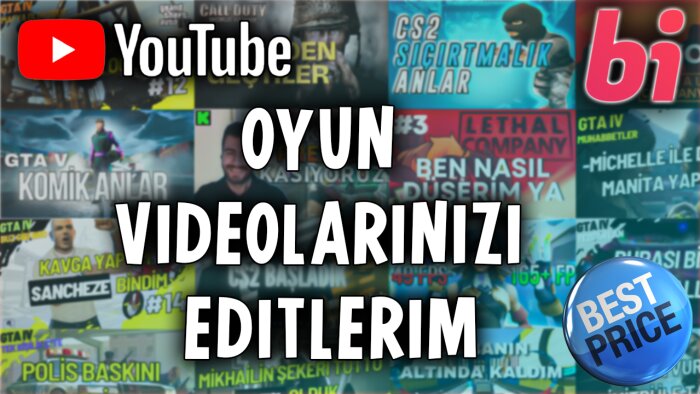 oyun kanalınız için shorts veya uzun video editleyebilirim