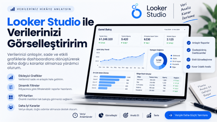 Looker Studio ile interaktif raporlar hazırlarım