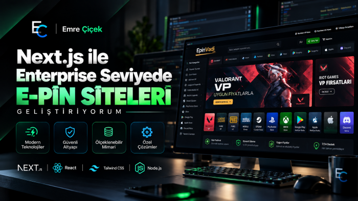 e-pin site altyapısı geliştiriyorum