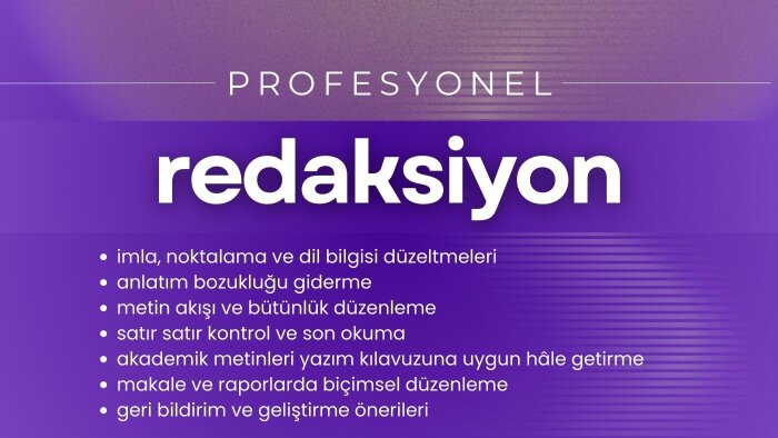 metinlerinizi editörlük ve redaksiyonla düzenlerim