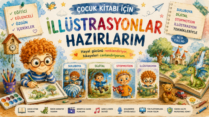 özgün ve profesyonel çocuk kitapları tasarlarım