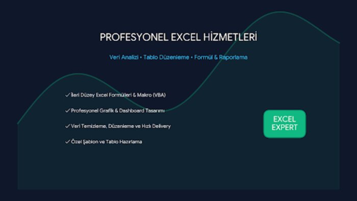 profesyonel Excel raporları, formülleri  hazırlarım