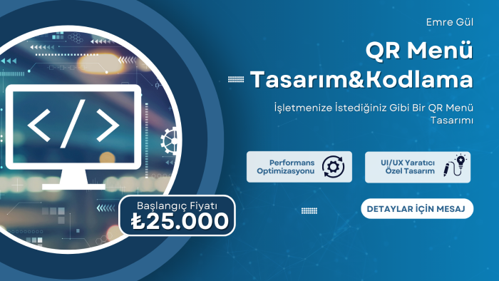 işletmenize en iyi şekilde bir QR menü oluşturacağım