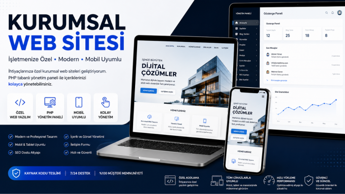 işletmenize özel kurumsal web sitesi geliştiririm