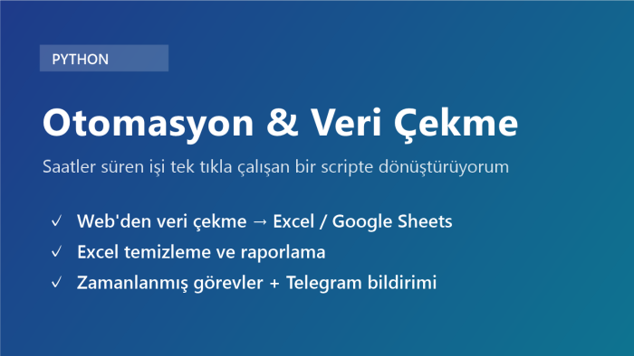 Python ile otomasyon ve veri çekme scripti yazarım