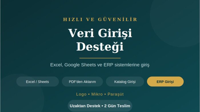 firmanıza hızlı ve güvenilir veri girişi desteği sağlarım