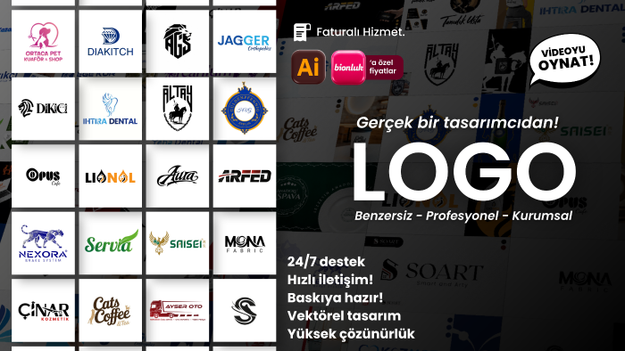 markanızın ideallerini ve duruşunu logonuza yansıtacağım