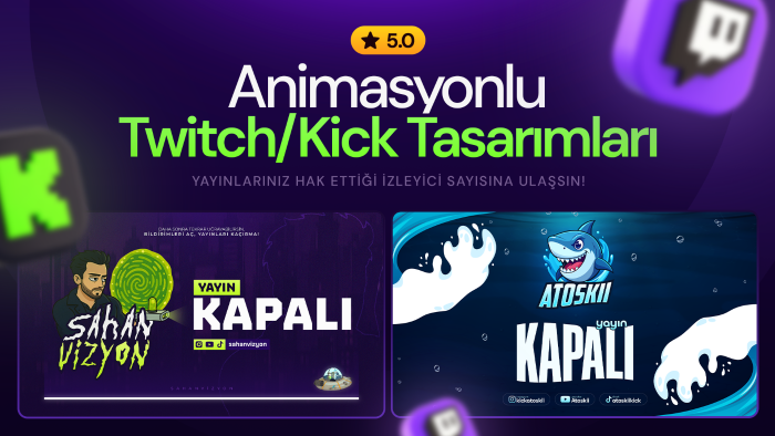 twitch ve kick kanalınız için animasyonlu tasarım yapıyorum