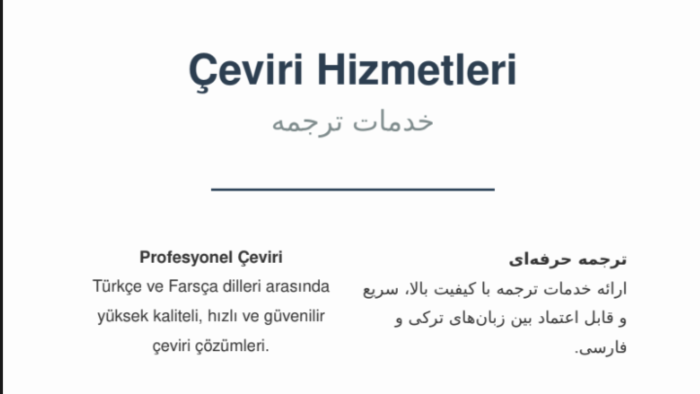 sizin için farsça çeviri yapabilirim