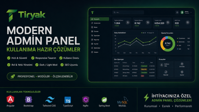 web siteniz için modern ve dinamik yönetim paneli kodlarım