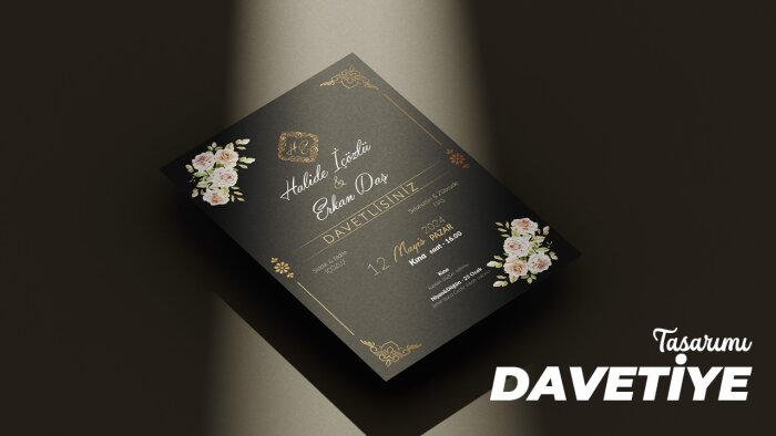 düğün, nişan ve kına için davetiye tasarımı yaparım