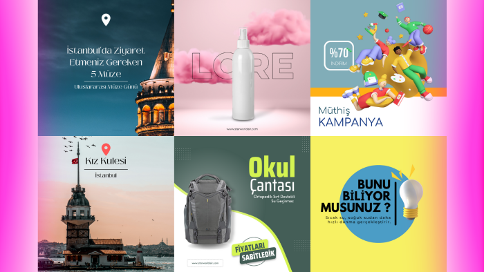 kaliteli, profesyonel sosyal medya post tasarımları yaparım
