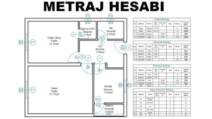 beton, donatı, sıva, şap ve ince işler metrajı yapabilirim