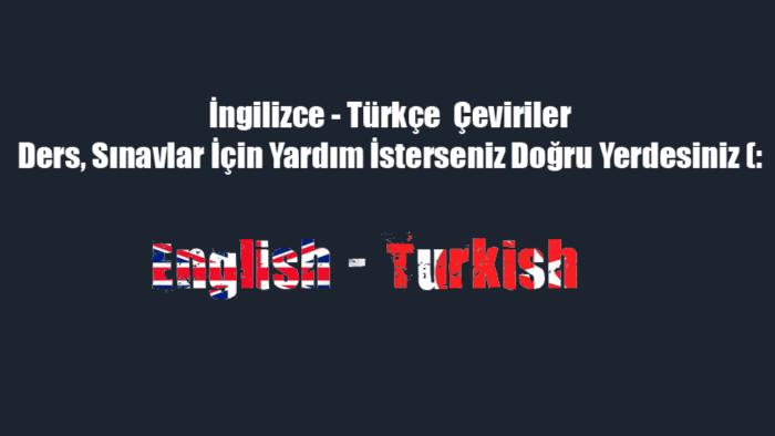 İngilizce-Türkçe çeviriler yapıyorum