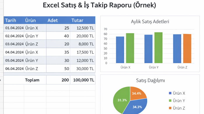Excel ile satış ve iş raporu hazırlarım