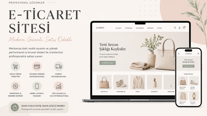 size profesyonel kalitede e-ticaret sitesi yapabilirim
