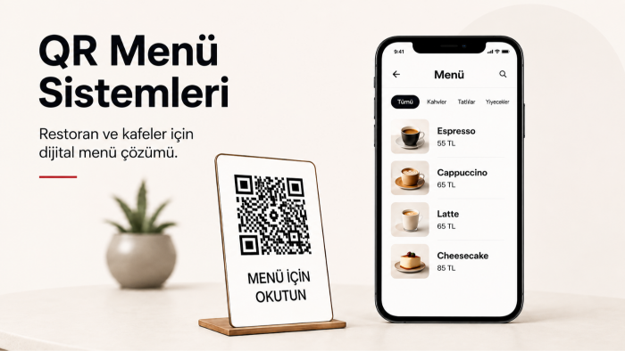 restoran ve kafenize yönetilebilir QR menü sistemi kurarım