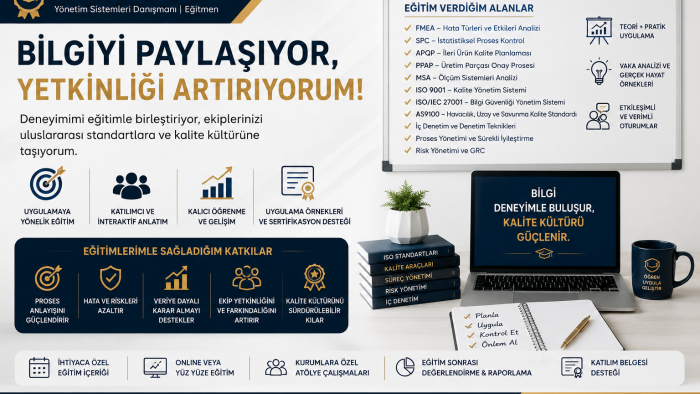 kalite sistemlerine yönelik eğitim verebilirim