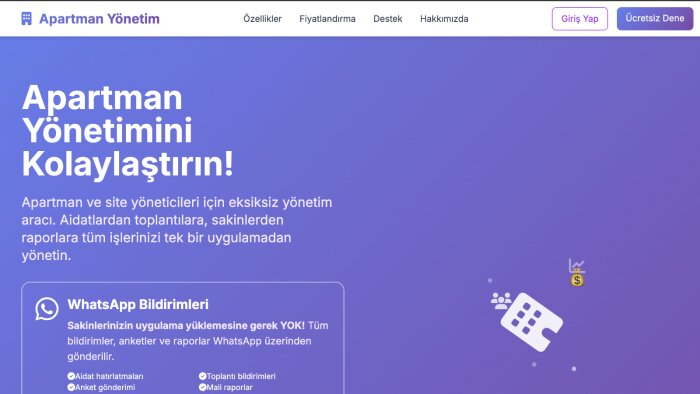 apartman yönetim sistemi kaynak kodunuzu hazırlıyorum