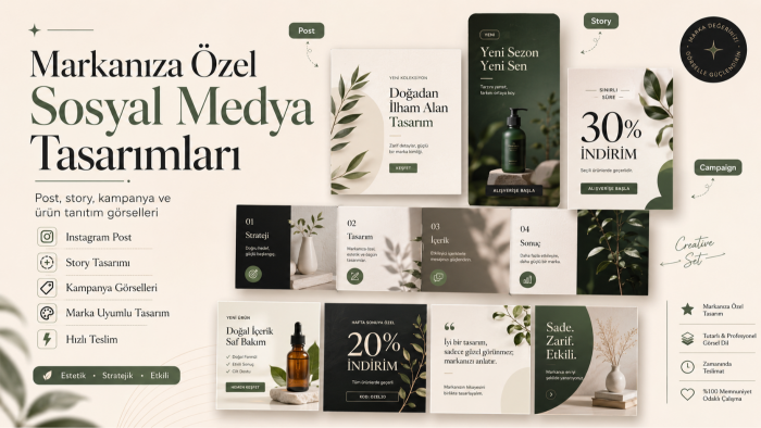 markanıza özel sosyal medya tasarımları hazırlarım