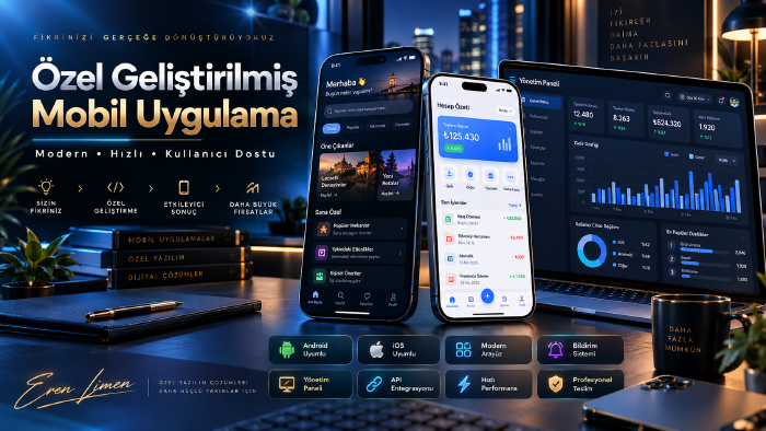 Android ve iOS için profesyonel mobil uygulama geliştiririm