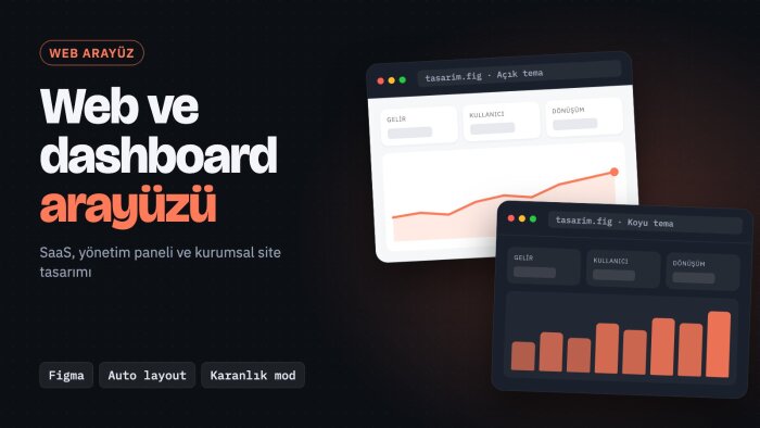 web sitesi, SaaS ve yönetim paneli arayüzü tasarlarım
