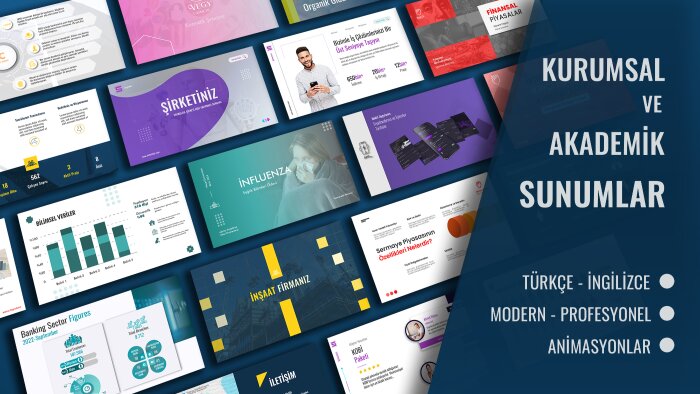 Türkçe veya İngilizce profesyonel, modern sunum hazırlarım