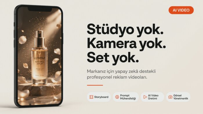 yapay zekâ destekli profesyonel reklam videosu yapıyorum